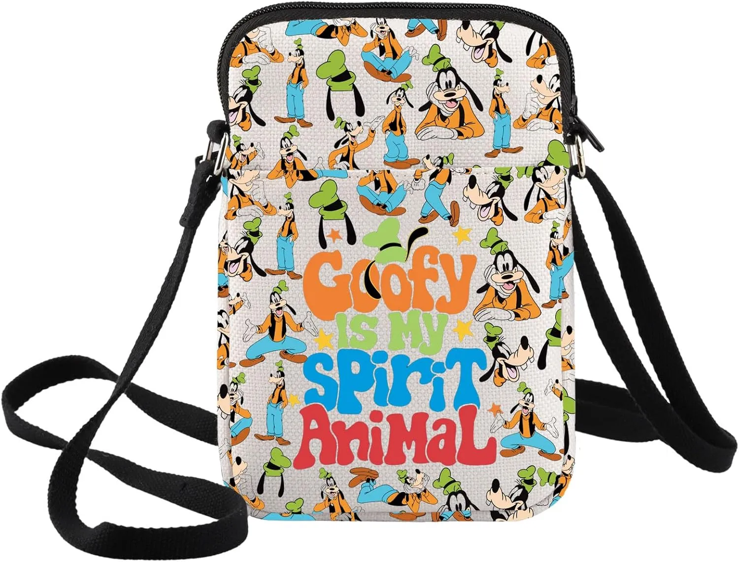 BWBWWKTOP Cartoon Dog Crossbody Bag Fairy Tale Gift Dog Adjustable Strap Bag Fantasy Land Merch