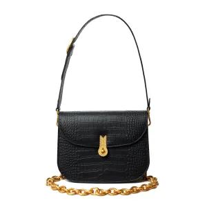 CACCIATORA CROCO MATTE BLACK MTO Delivery in 40/60 days