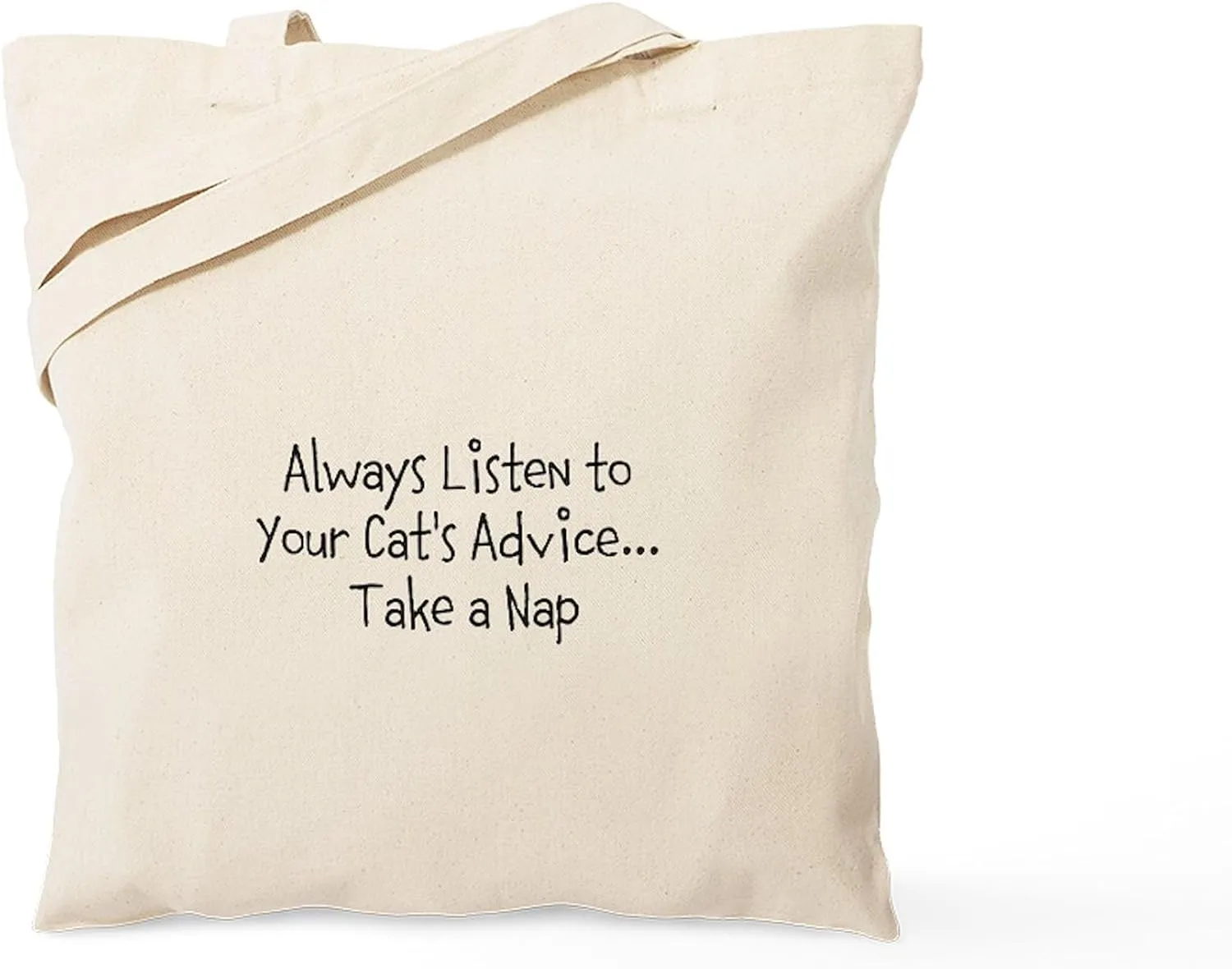 CafePress Cat's Advice Tote Bag Reusable Natural Beige Canvas Shopping Bag