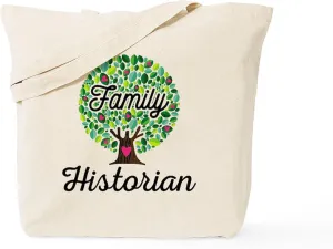 CafePress Family Historian Genealogist Tote Bag Reusable Natural Beige Canvas Shopping Bag