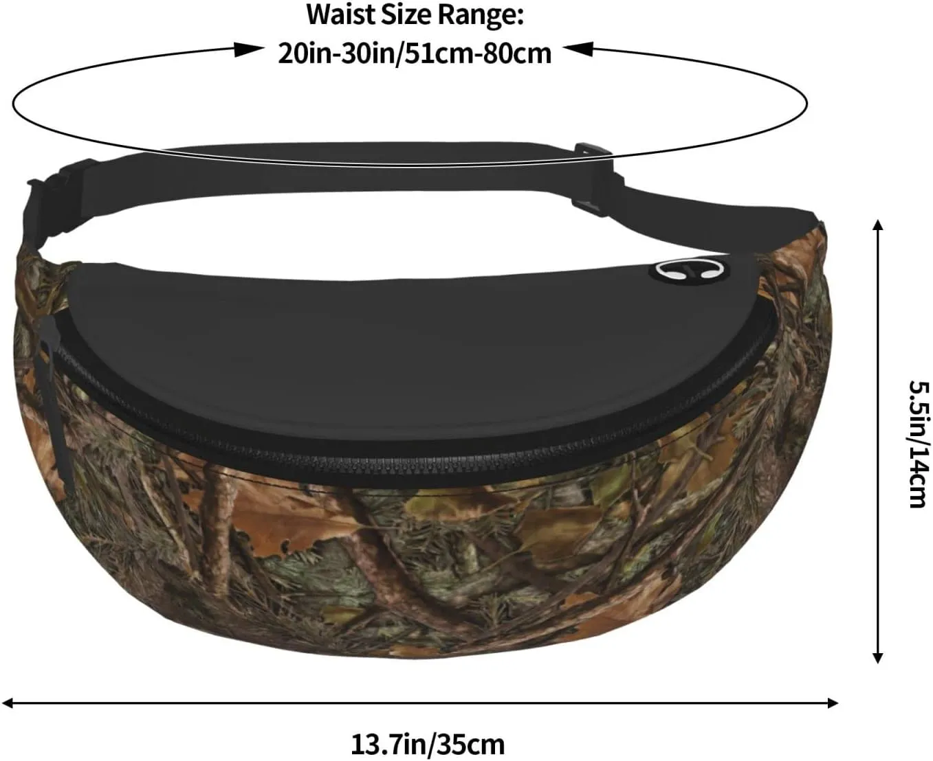 Camo Hunting Fanny Pack Waist Bag Adjustable Belt Bag For Men Women Traveling Hiking Cycling Running