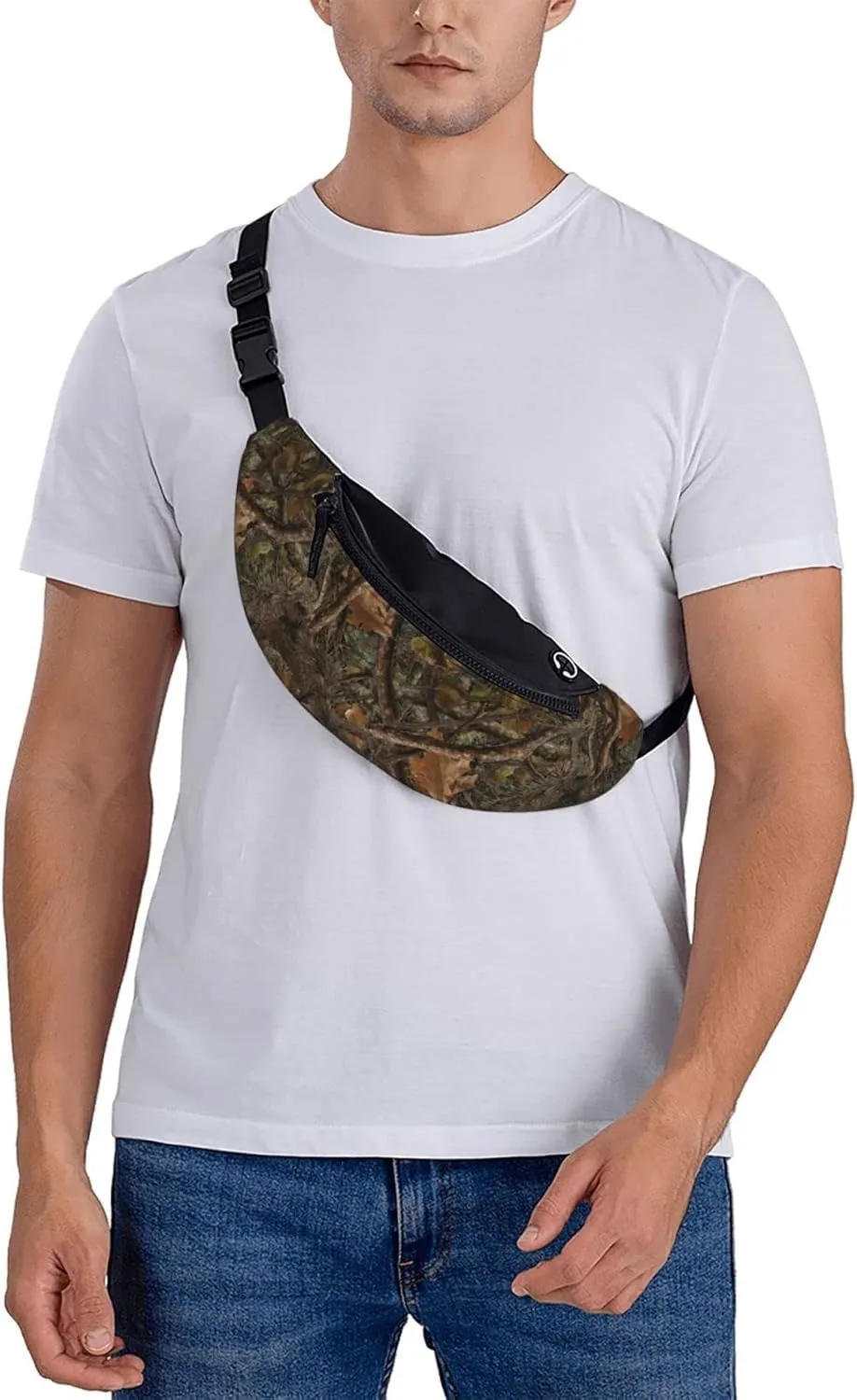 Camo Hunting Fanny Pack Waist Bag Adjustable Belt Bag For Men Women Traveling Hiking Cycling Running
