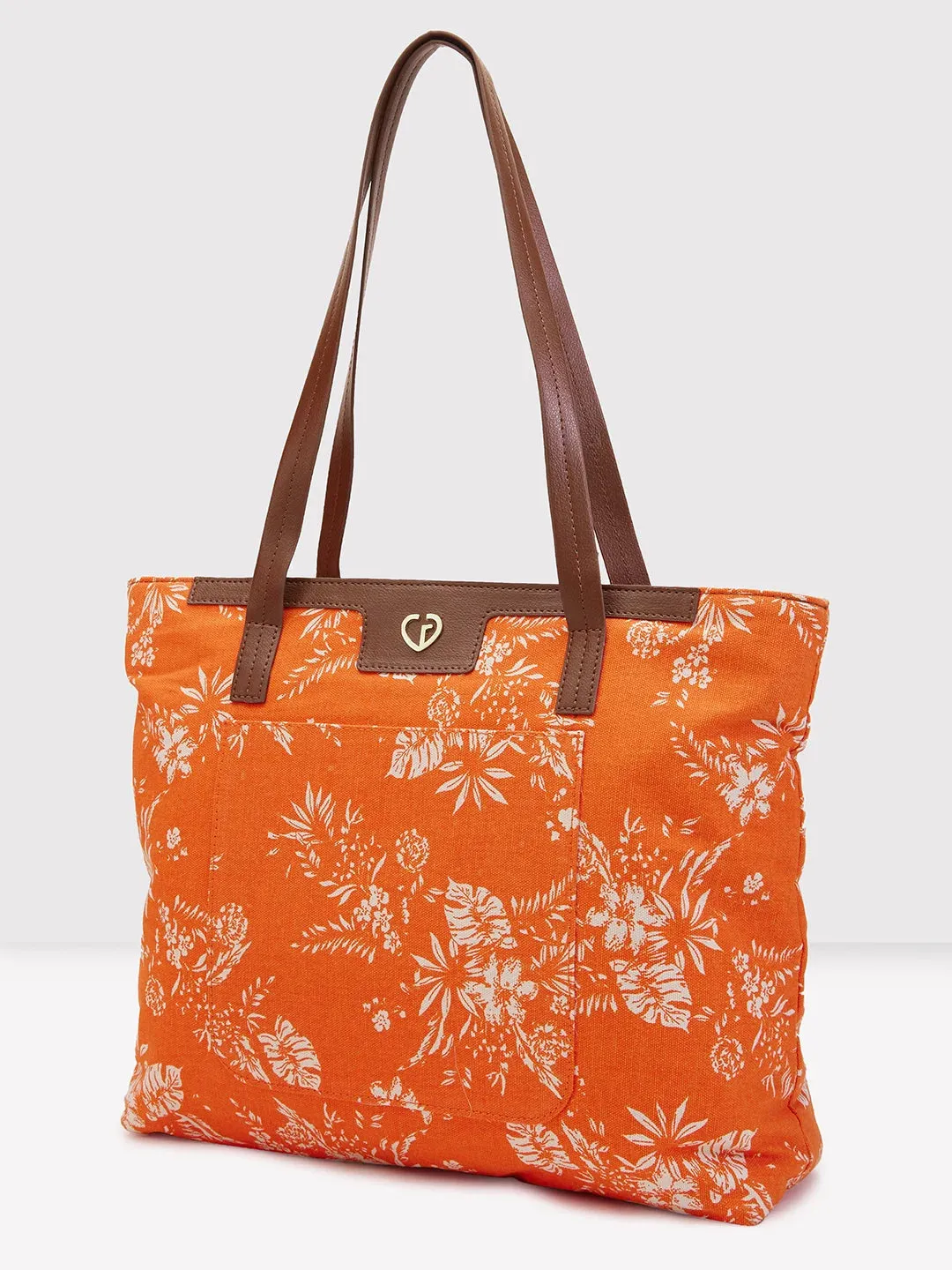 Caprese Kendall Large Orange Tote Bag