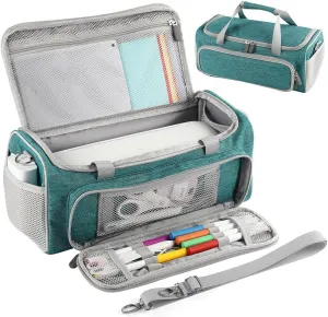 Carrying Case for Cricut Joy Xtra，for Cricut Accessories Cricut Tools,Front and Back Side Full Open,for Extra Machine Storage, Dust Cover,and Travel Carry Store Various Supplies(Green)