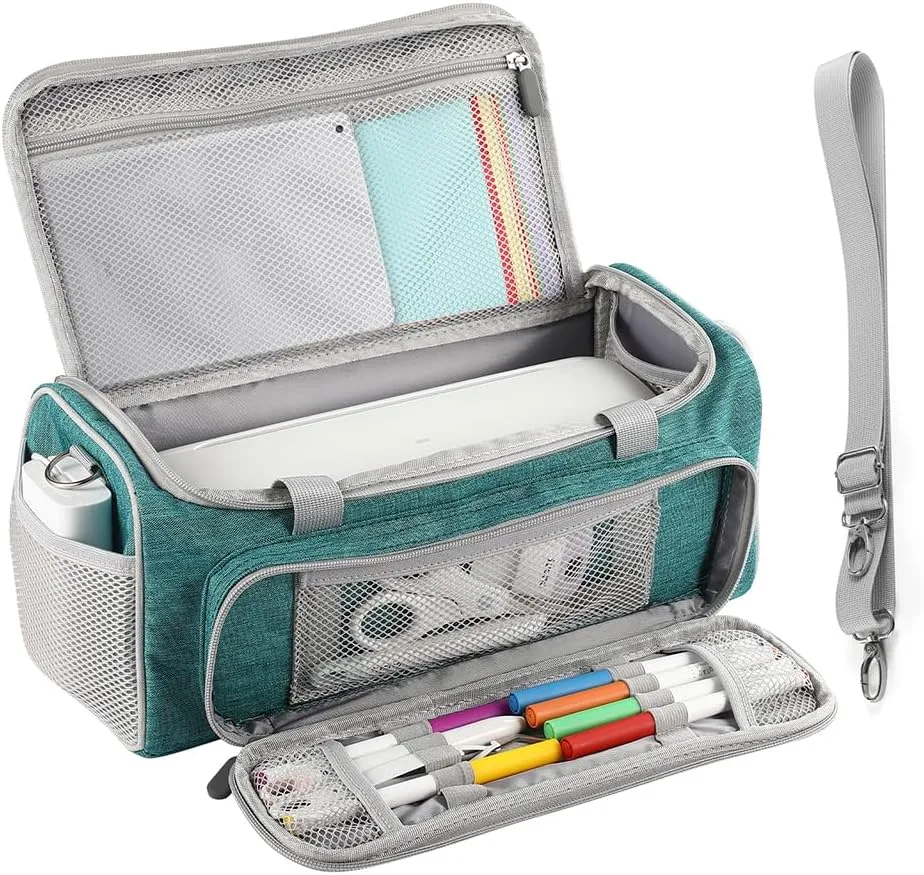Carrying Case for Cricut Joy Xtra，for Cricut Accessories Cricut Tools,Front and Back Side Full Open,for Extra Machine Storage, Dust Cover,and Travel Carry Store Various Supplies(Green)