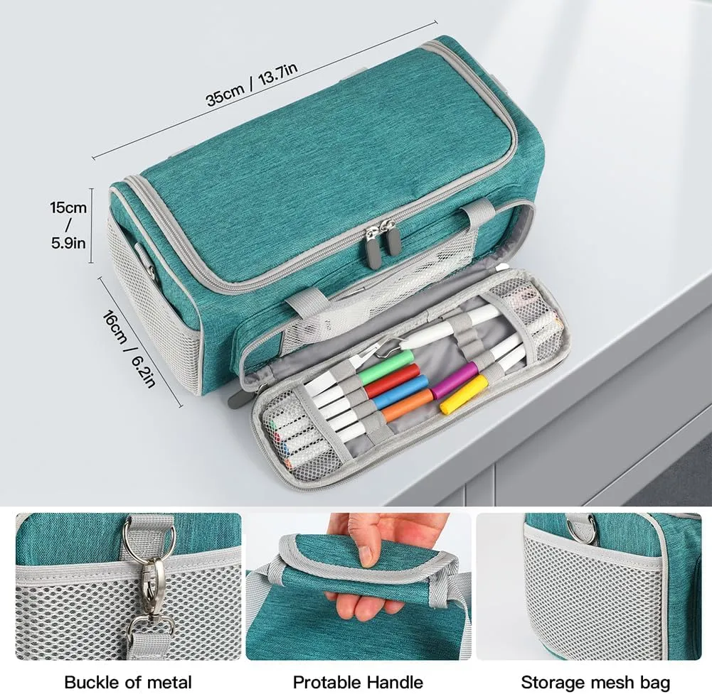 Carrying Case for Cricut Joy Xtra，for Cricut Accessories Cricut Tools,Front and Back Side Full Open,for Extra Machine Storage, Dust Cover,and Travel Carry Store Various Supplies(Green)