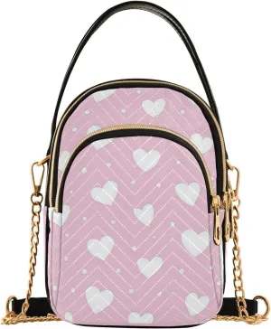 Cartoon Cute Pink Valentine Heart trendy bag for women crossbody purse with multi pockets handbags for women for mothers