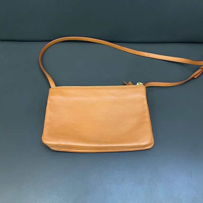 Celine Preloved Tan Leather Crossbody Bag HY104