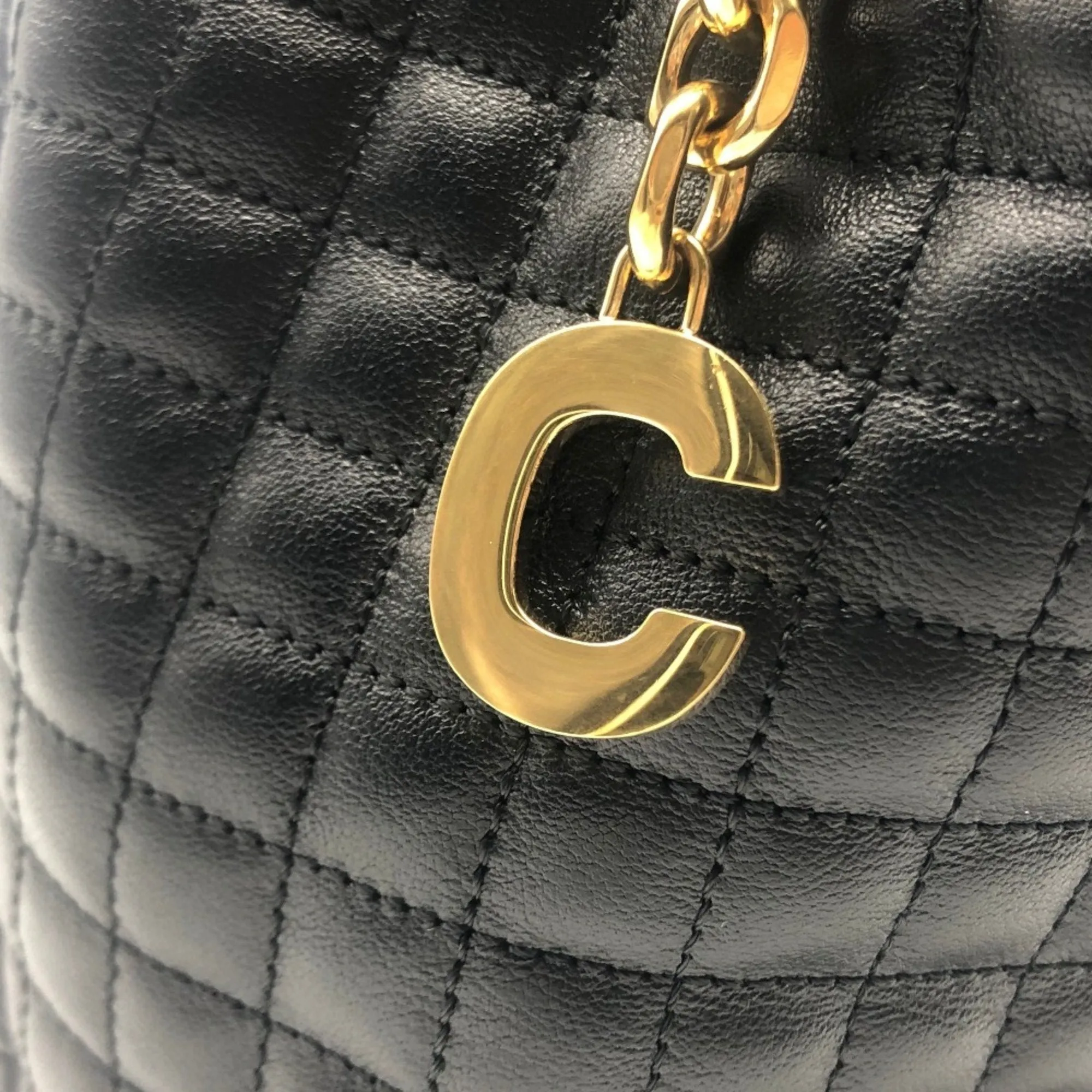Celine Quilted Leather Bucket Backpack