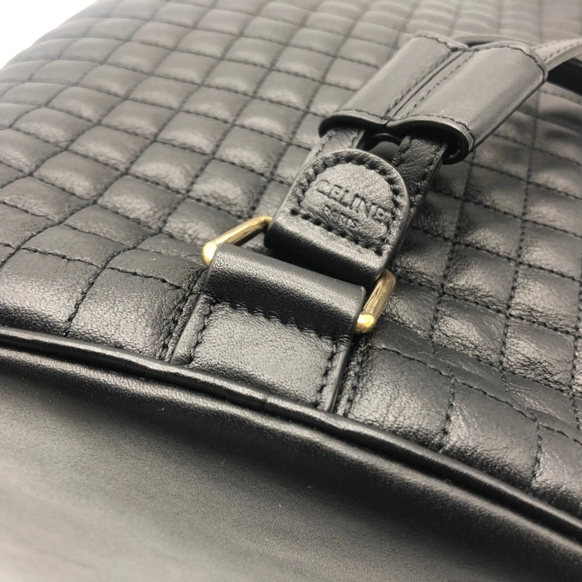 Celine Quilted Leather Bucket Backpack