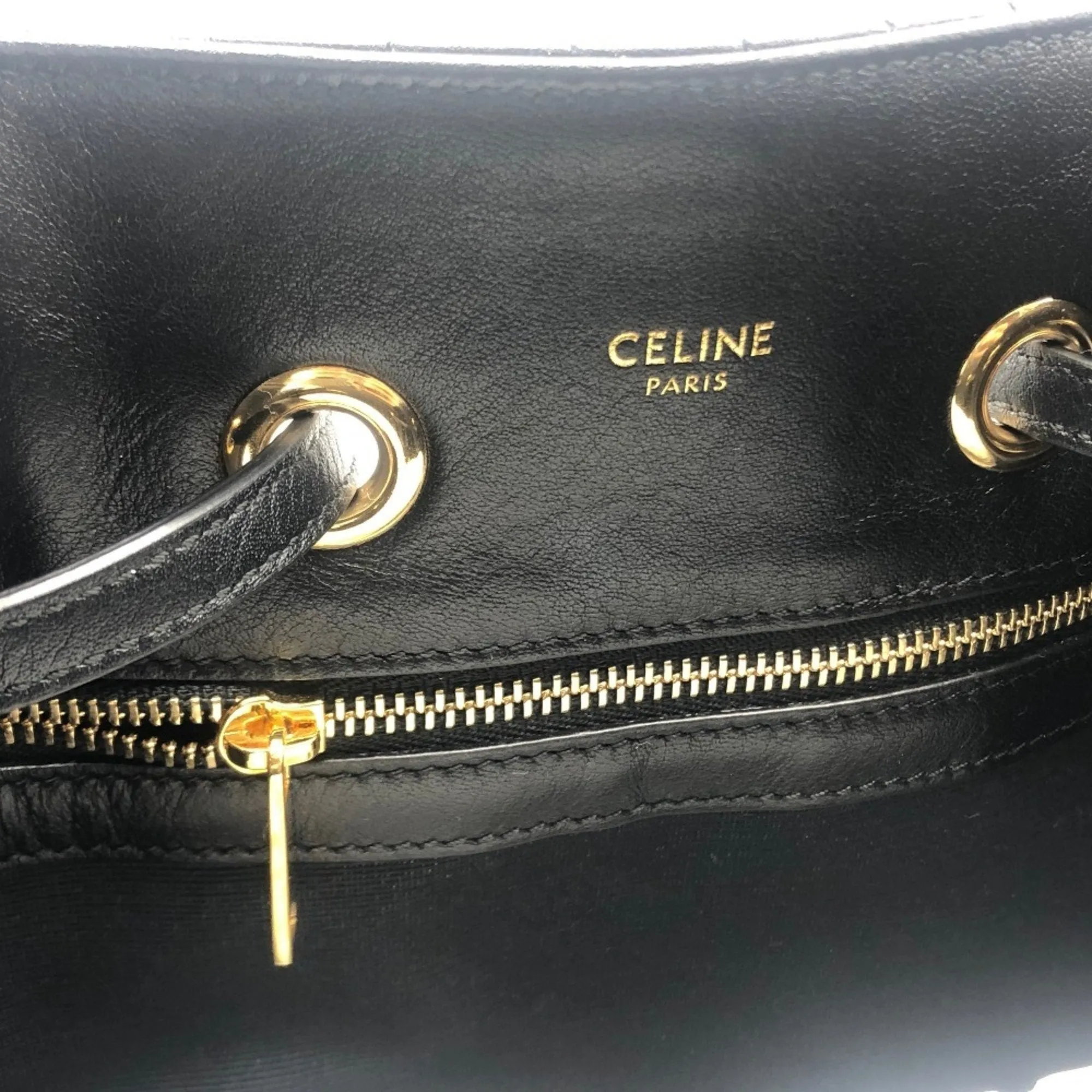 Celine Quilted Leather Bucket Backpack