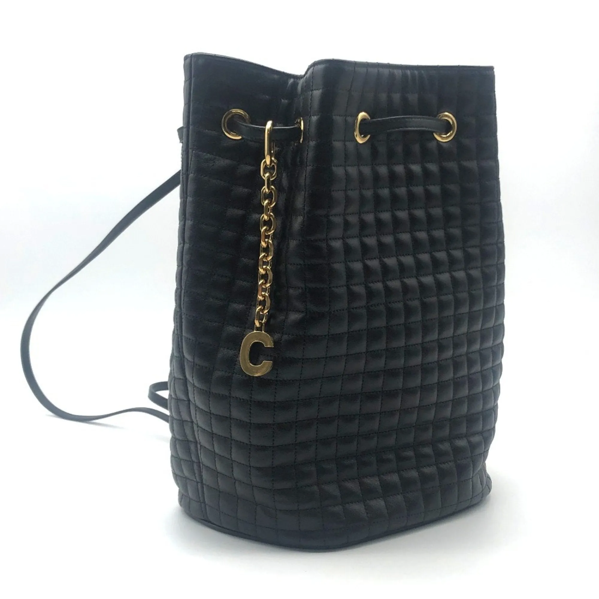 Celine Quilted Leather Bucket Backpack
