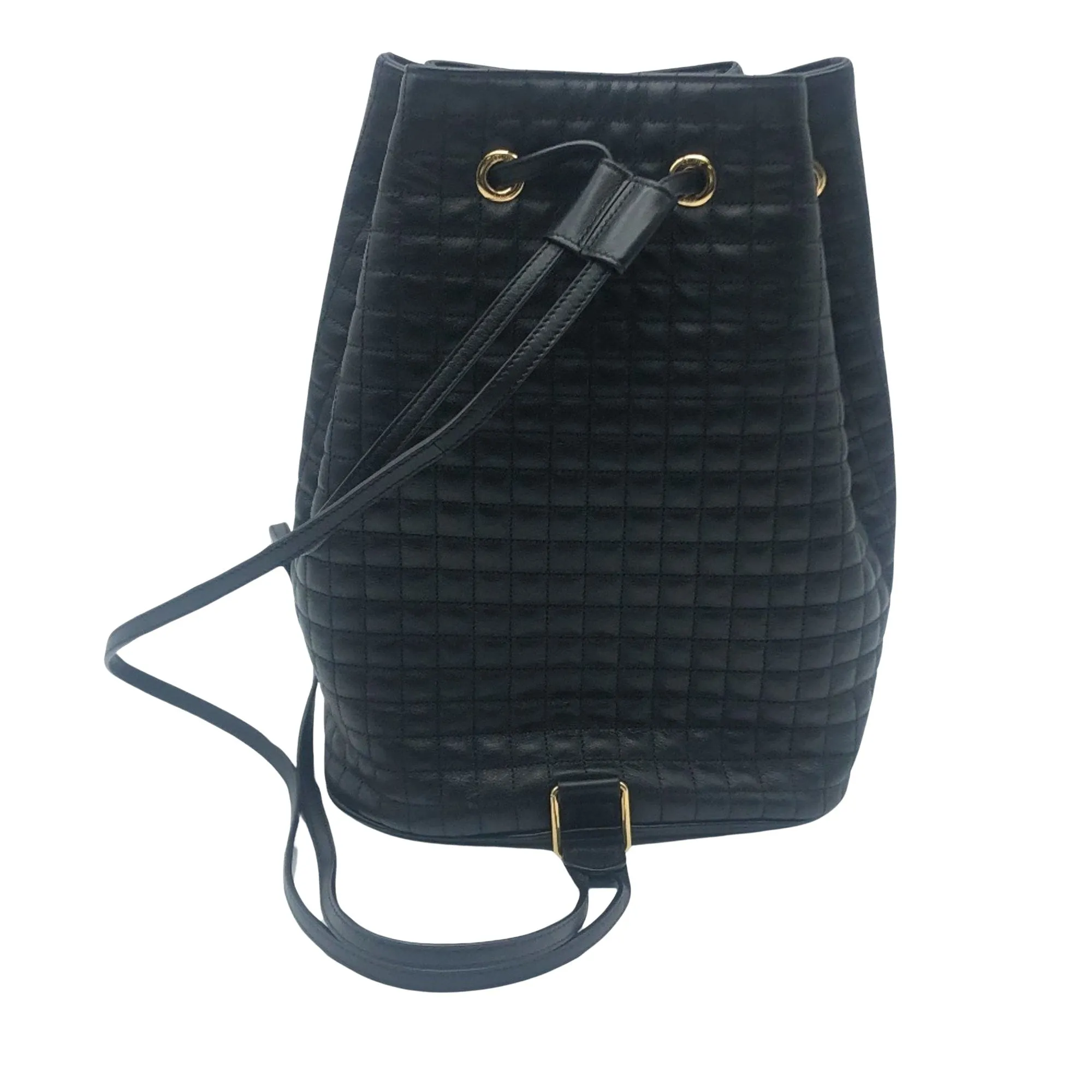 Celine Quilted Leather Bucket Backpack