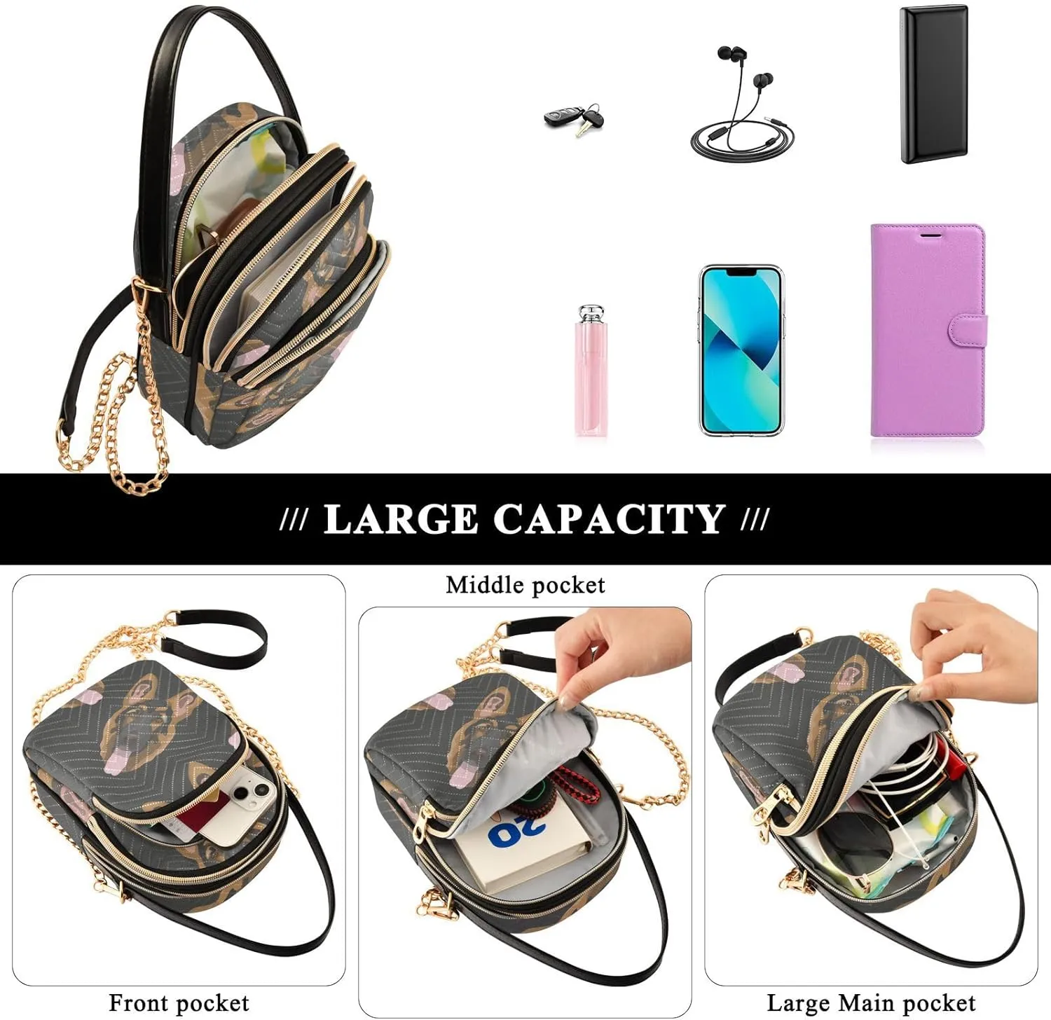Cell Phone Purse Crossbody Handbag Durable Shoulder Bag Sturdy Travel Pouch