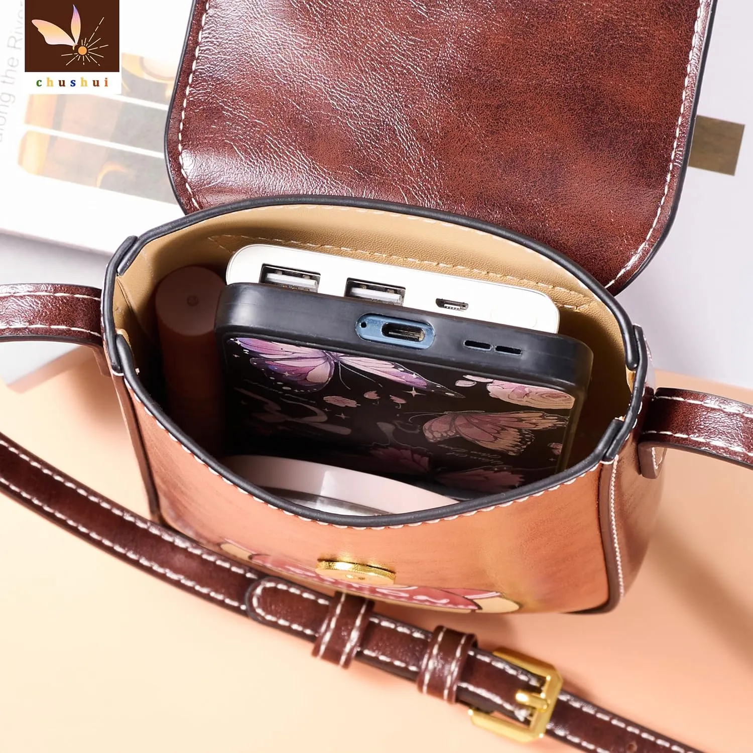 Cell Phone Purse,Small Crossbody Bag for Women,Cute Leather Handbag with Adjustable Strap for Travel Work Daily