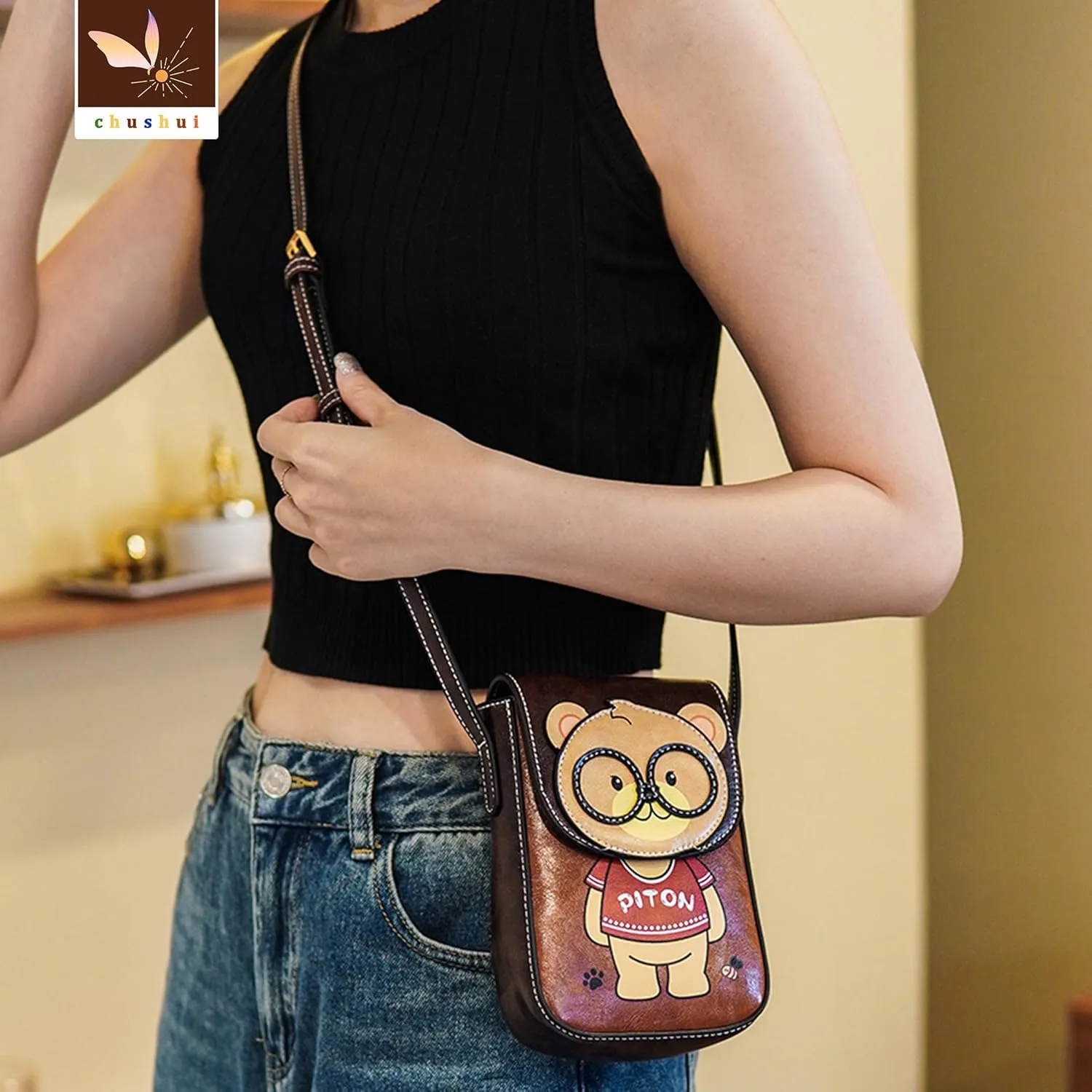 Cell Phone Purse,Small Crossbody Bag for Women,Cute Leather Handbag with Adjustable Strap for Travel Work Daily