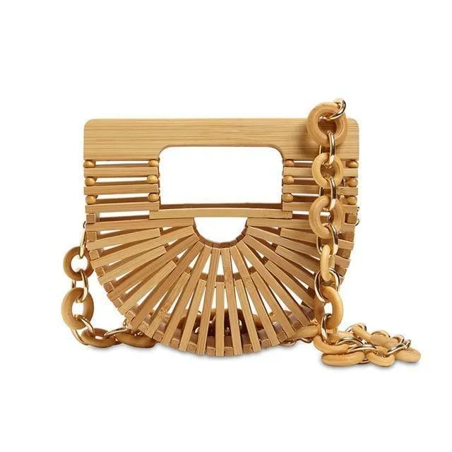 Chain Bamboo Basket Messenger/Waist Bag