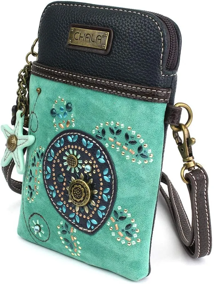 CHALA Dazzled Cell Phone Crossbody Purse-Women PU Leather Multicolor Handbag with Adjustable Strap