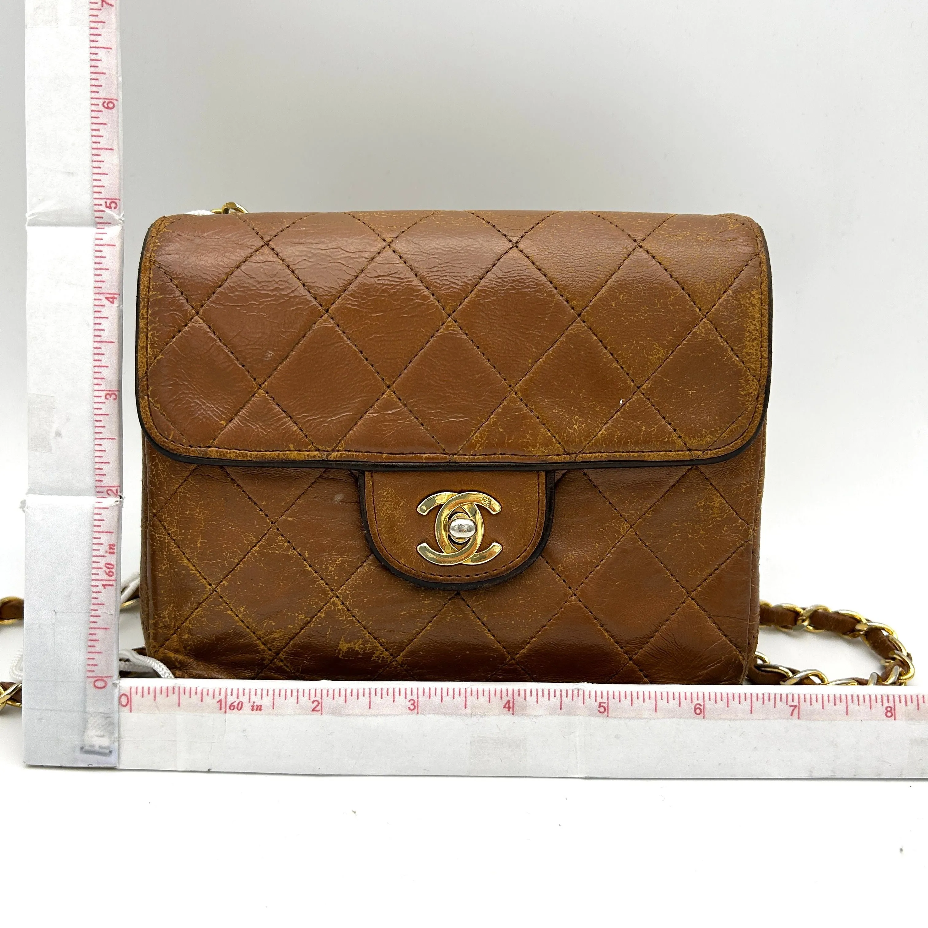 Chanel Classic Mini Square Flap Bag - Brown Crossbody Bags, Handbags LA4950
