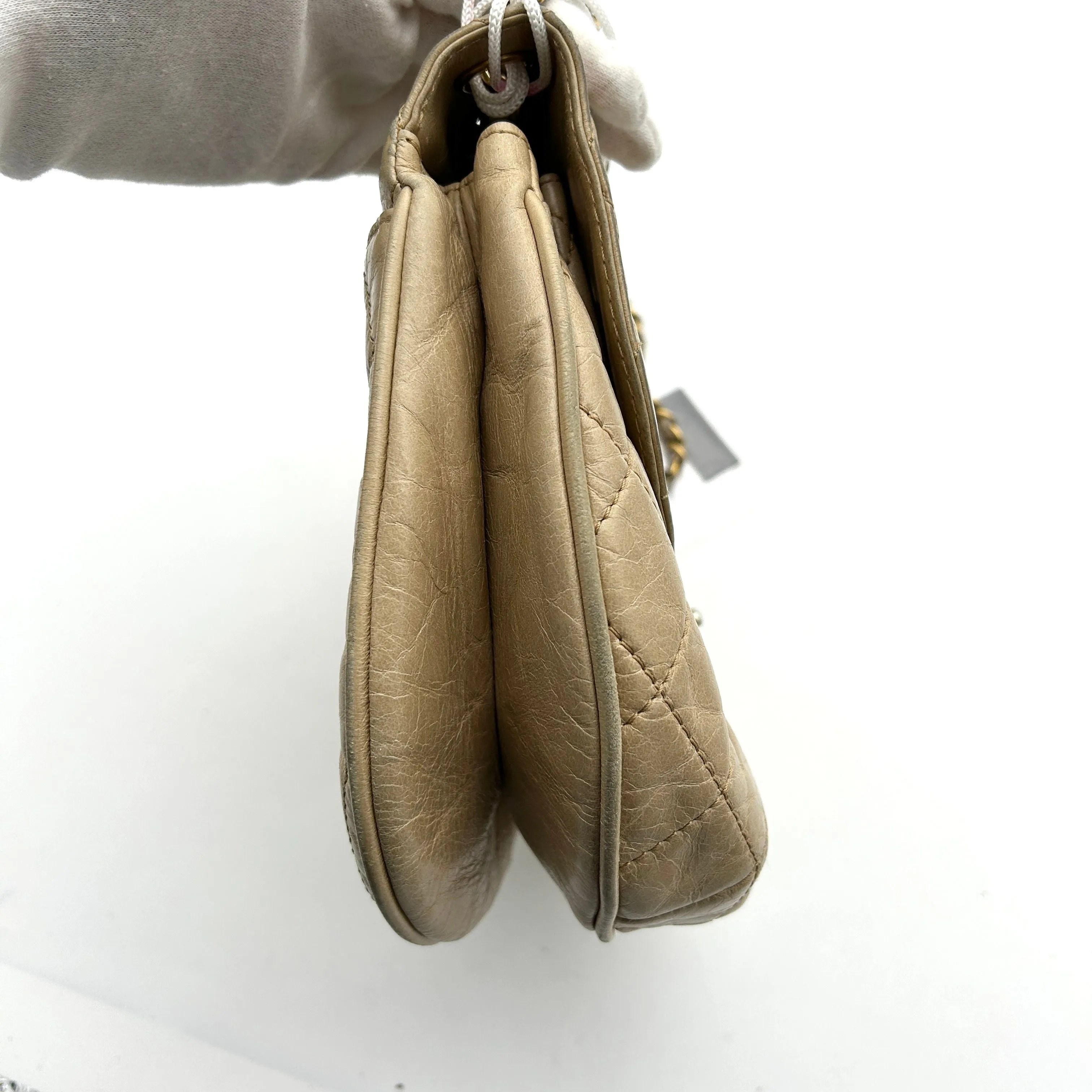 CHANEL Glazed Calfskin Quilted Bubble CC Flap Crossbody Bag  LA19636
