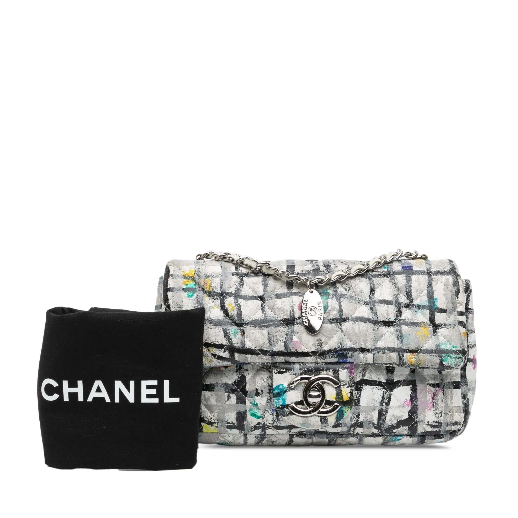Chanel Mini Rectangular Calfskin Hand Painted Graffiti Flap