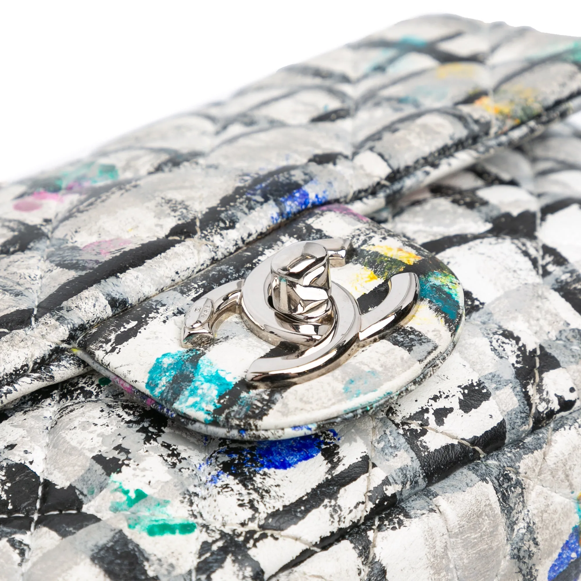 Chanel Mini Rectangular Calfskin Hand Painted Graffiti Flap