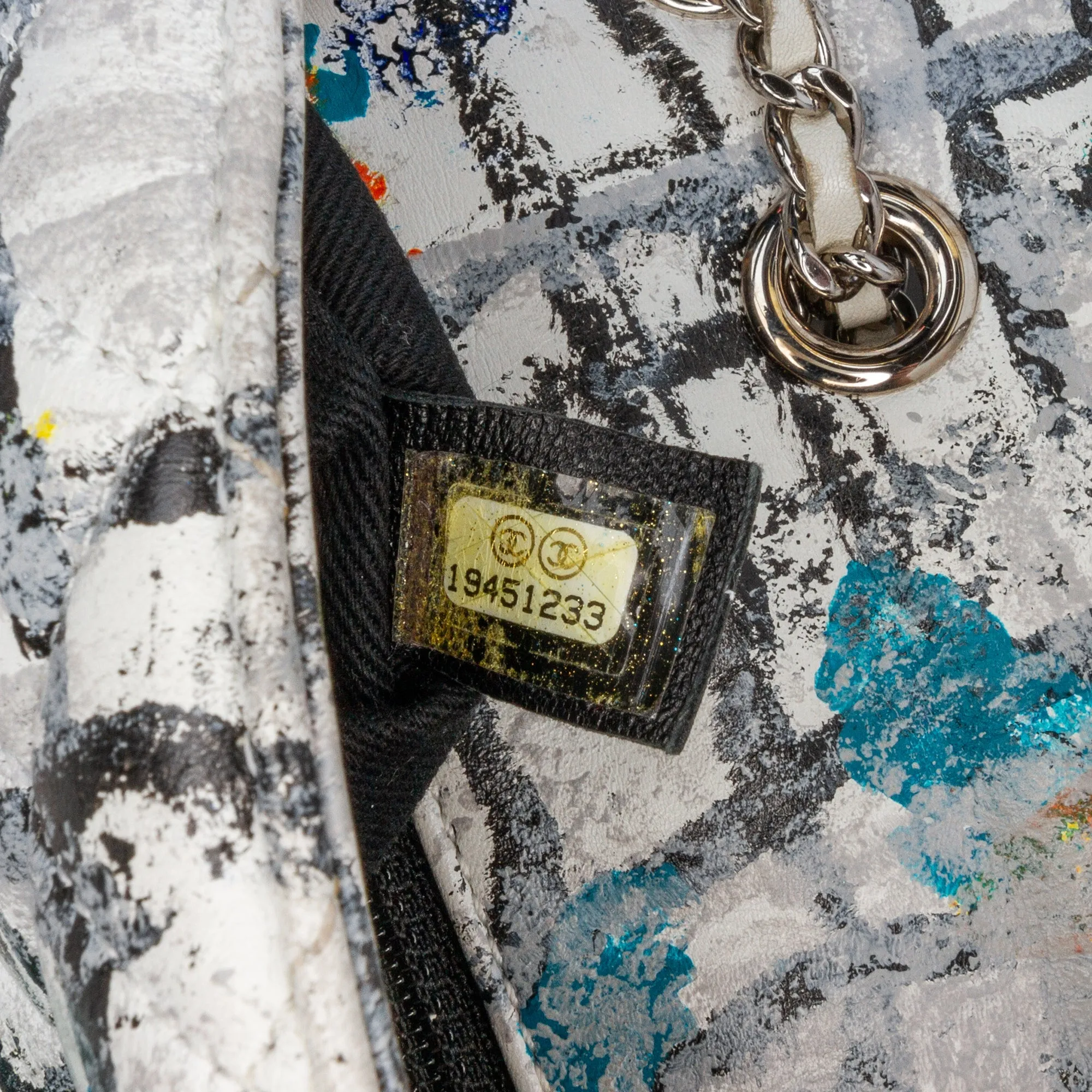 Chanel Mini Rectangular Calfskin Hand Painted Graffiti Flap