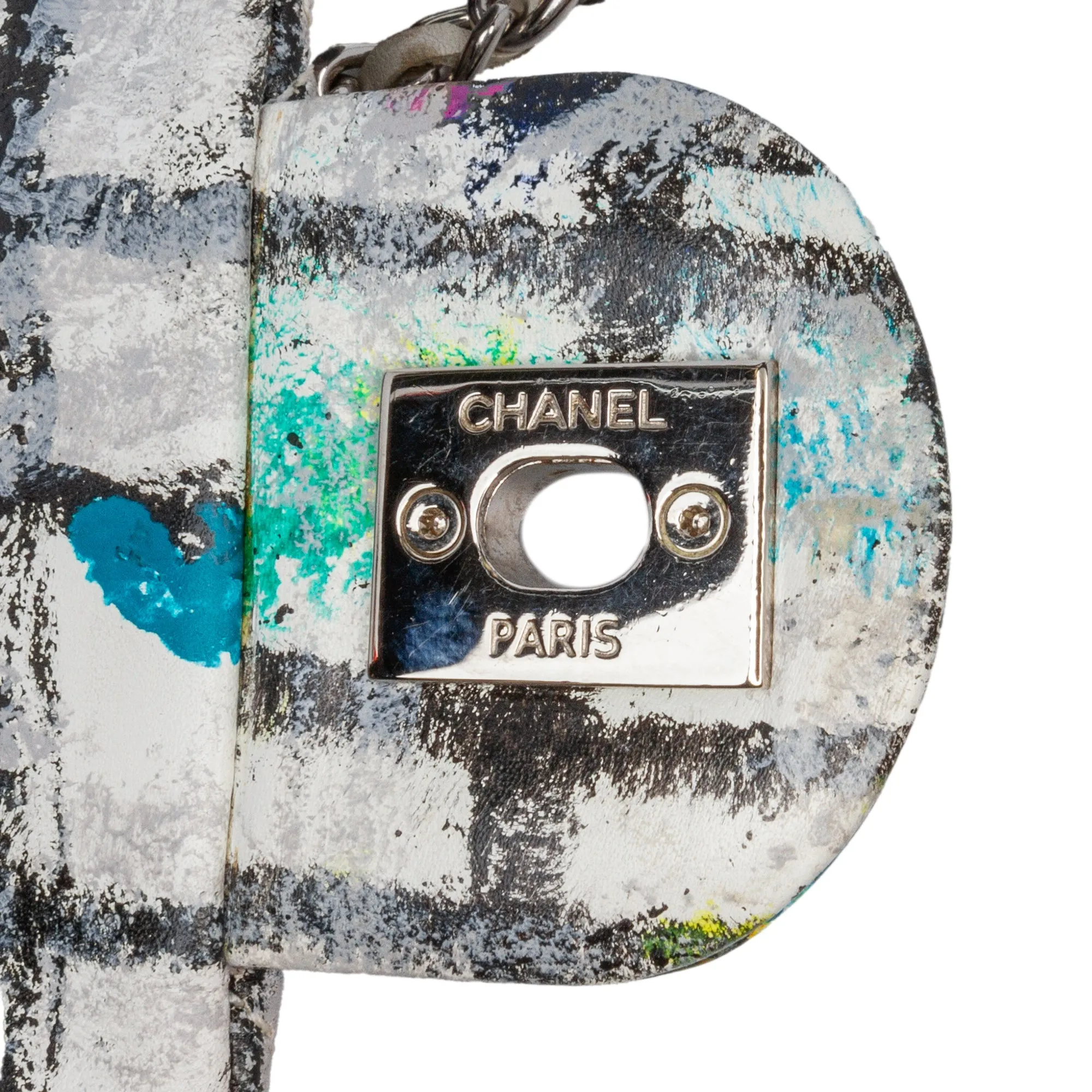 Chanel Mini Rectangular Calfskin Hand Painted Graffiti Flap