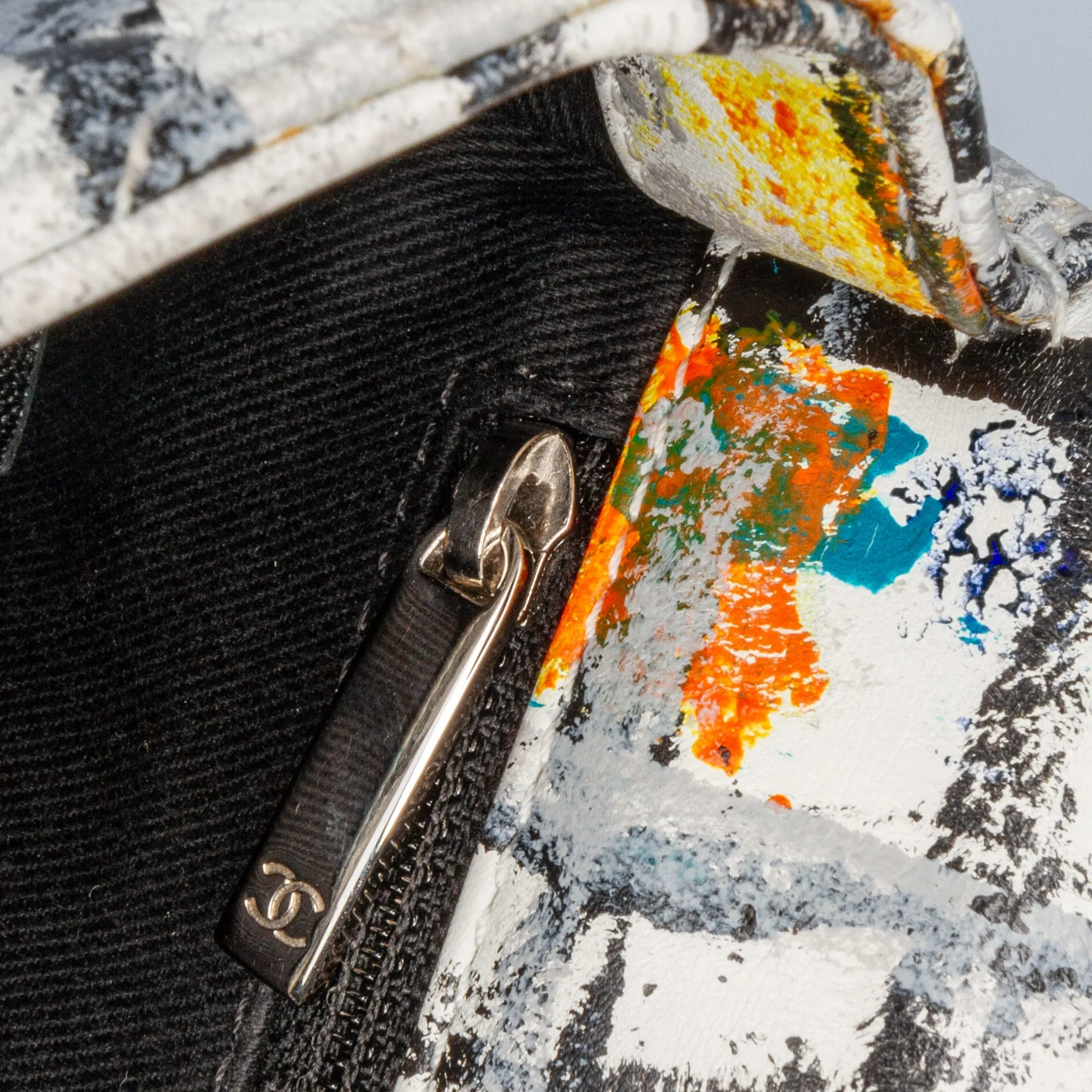 Chanel Mini Rectangular Calfskin Hand Painted Graffiti Flap