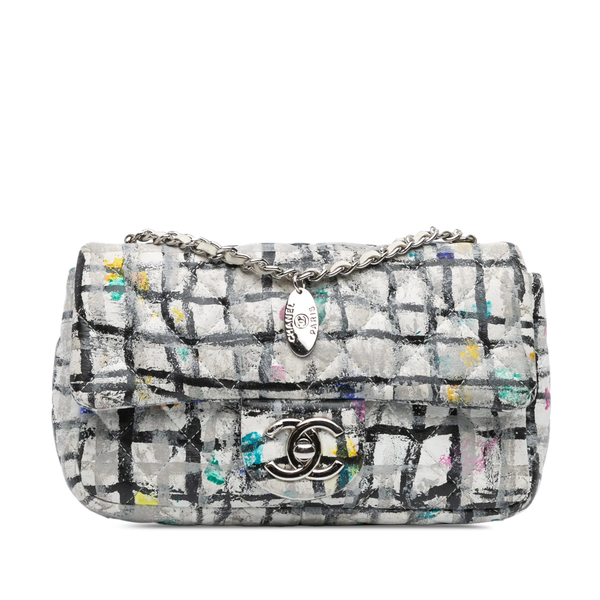 Chanel Mini Rectangular Calfskin Hand Painted Graffiti Flap