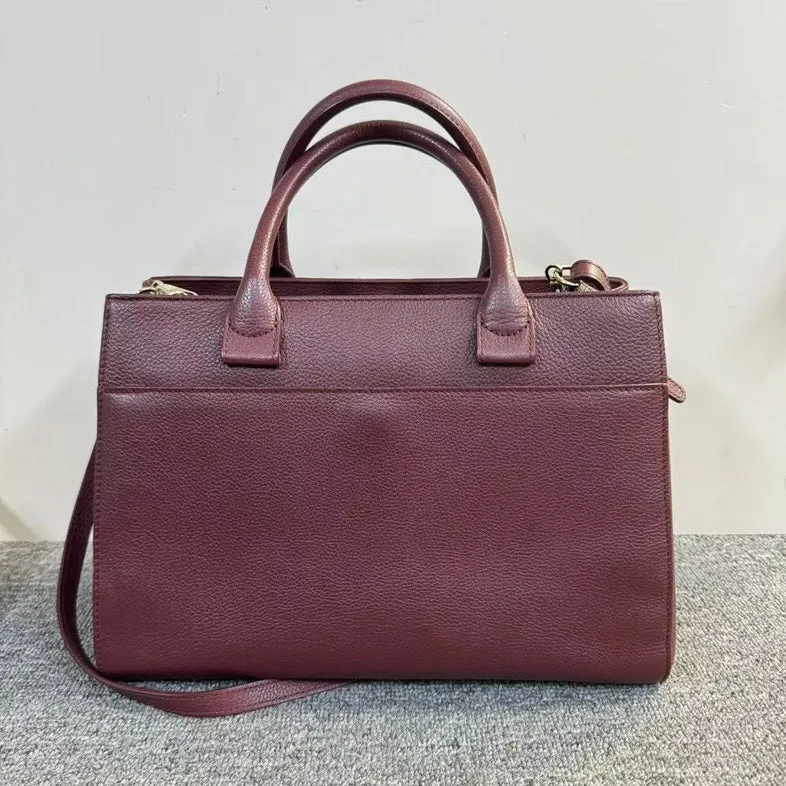 Chanel Vintage Bordeaux Leather Two-Way Handle and Crossbody Bag