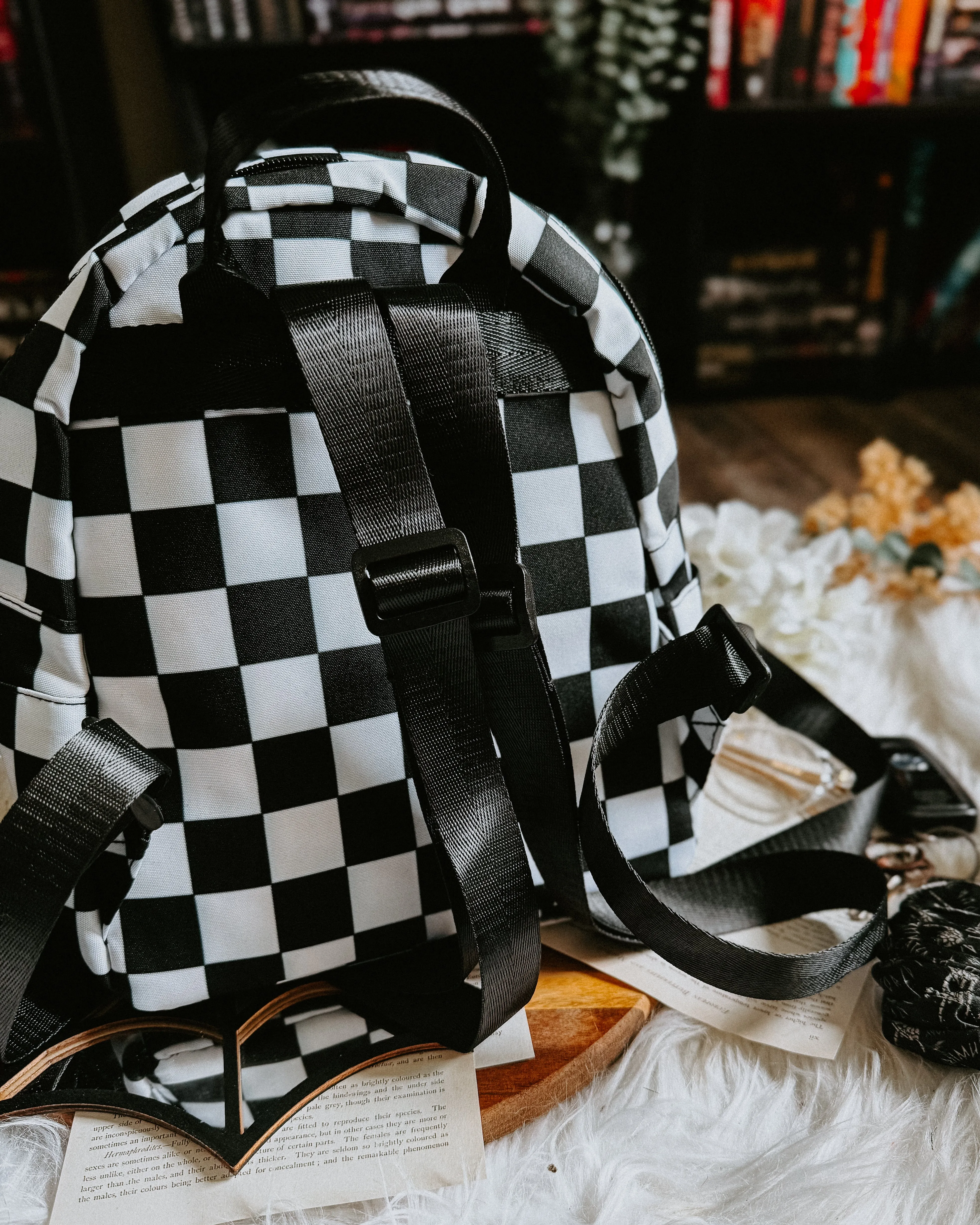 Checkered Mini Backpacks