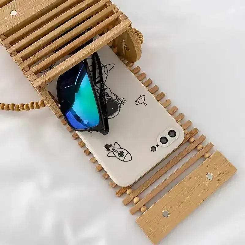 Chic Bamboo Crossbody Bag - Eco-Friendly Summer Phone Purse