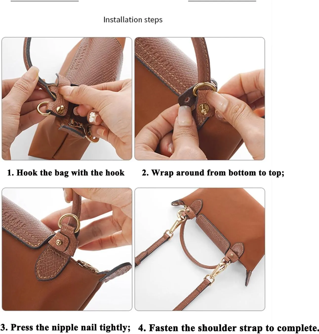 Chispee Bag Strap for Longchamp Mini Bag Crossbody Modification Bag Belt Accessories Shoulder Strap Bag Transformation Set