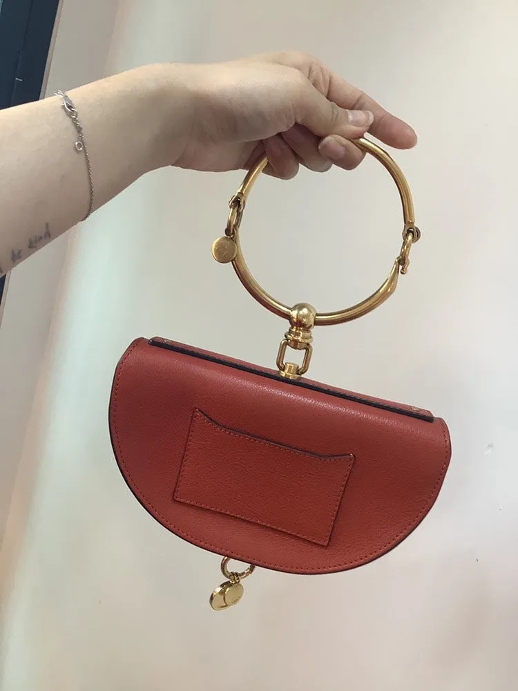 Chloé Nile Bracelet Bag in Red Leather - Preloved