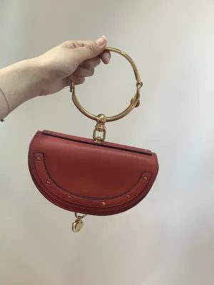 Chloé Nile Bracelet Bag in Red Leather - Preloved
