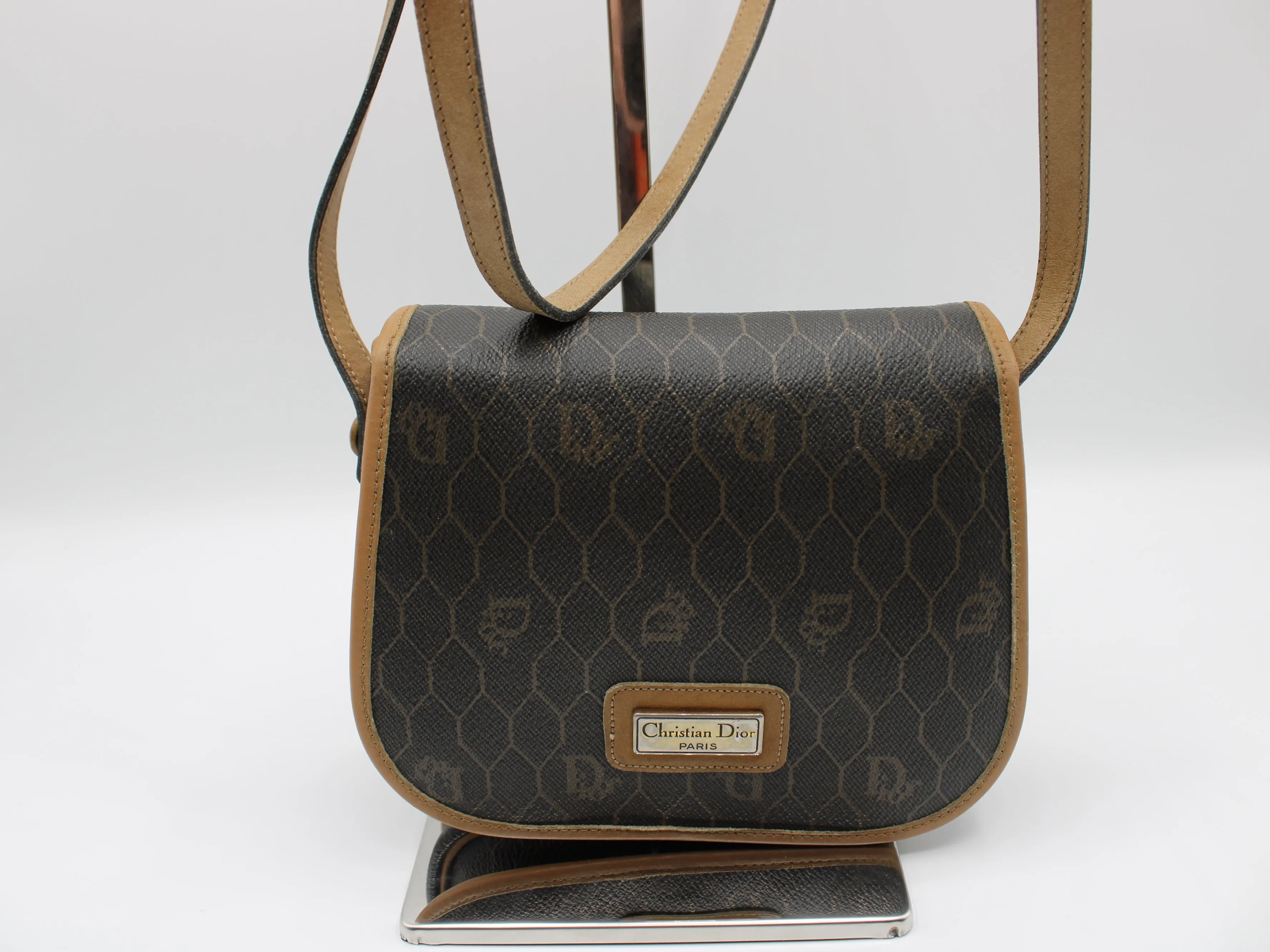 Christian Dior Bag Brown Canvas Crossbody Vintage