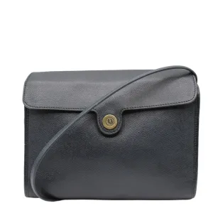 Christian Dior Navy Leather Flap Crossbody Bag
