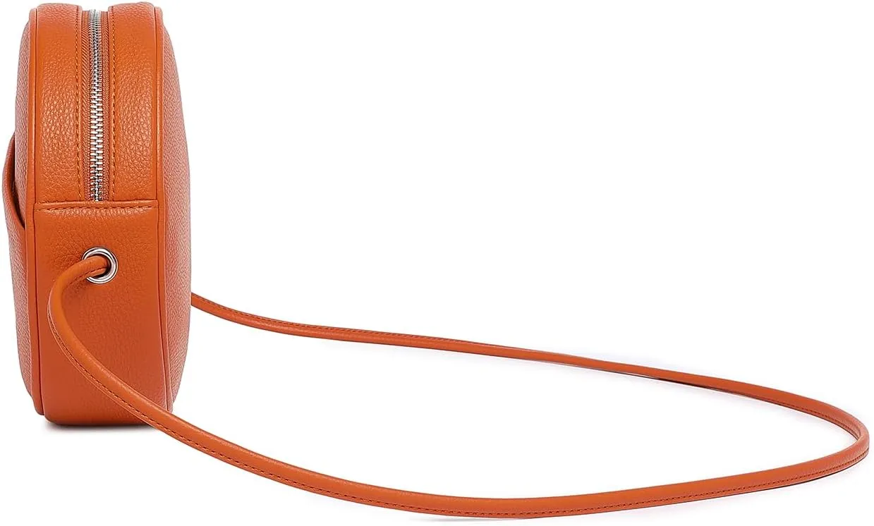 Circle Crossbody Bag for Women NYLON Circle Purse with Zipper Adjustable Knot Shoulder Straps
