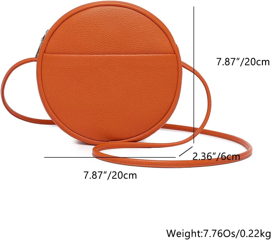Circle Crossbody Bag for Women NYLON Circle Purse with Zipper Adjustable Knot Shoulder Straps