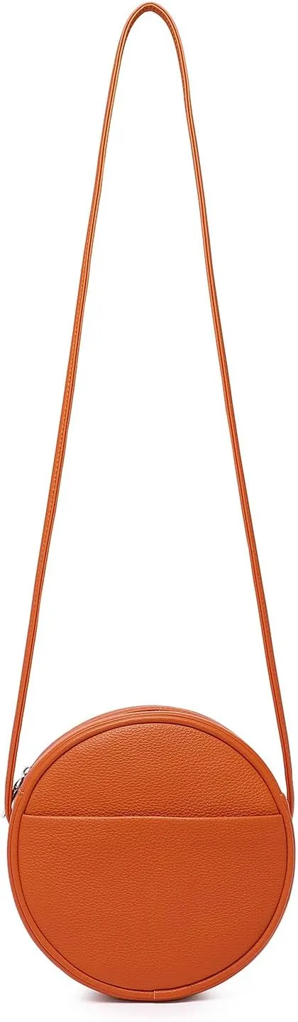 Circle Crossbody Bag for Women NYLON Circle Purse with Zipper Adjustable Knot Shoulder Straps