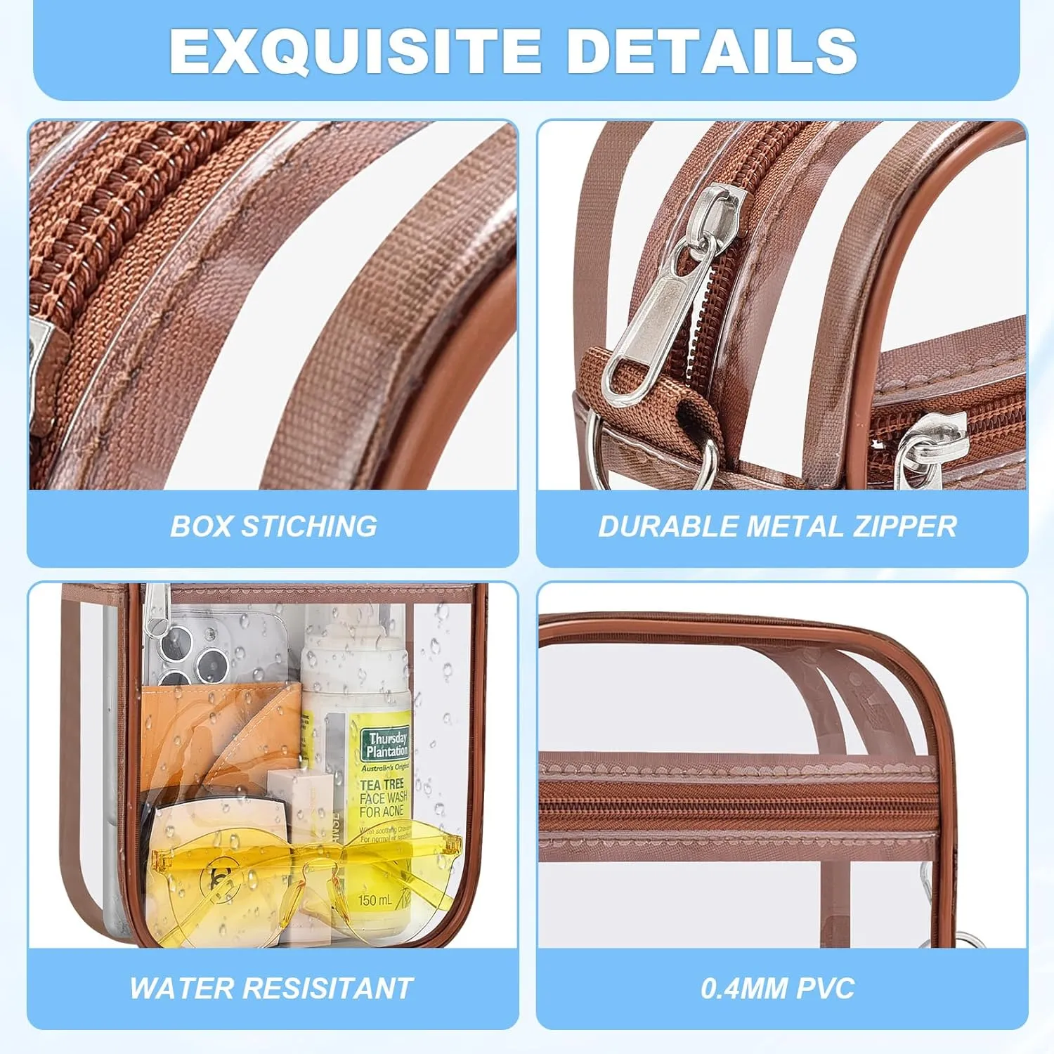 Clear Bag for Stadium Events - Small Purse, Mini Sport Fan Handbag for Concert, Work, Travel
