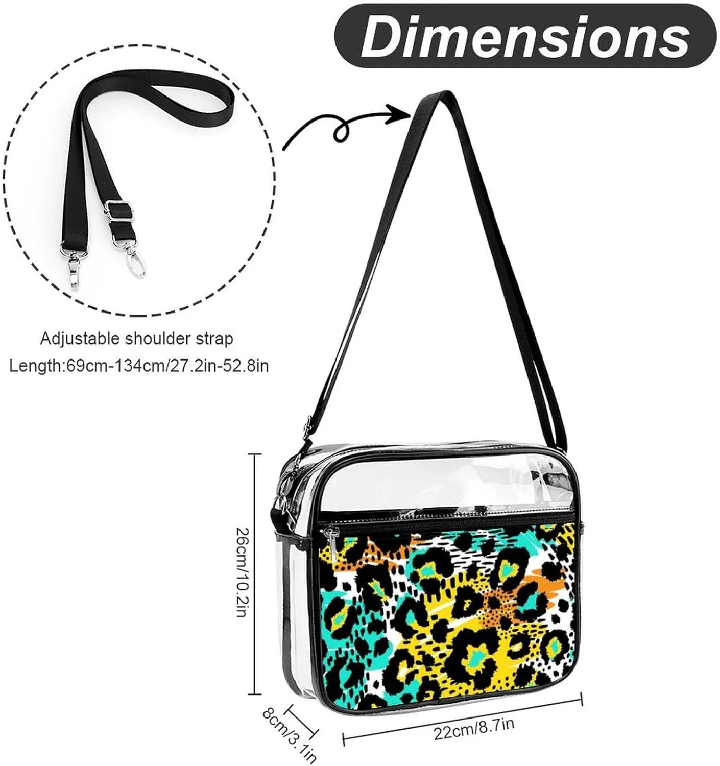Clear Bag Stadium Approved, Women Clear Crossbody Purse Bag, Clear Stadium Bags for Sporting Events, Concerts