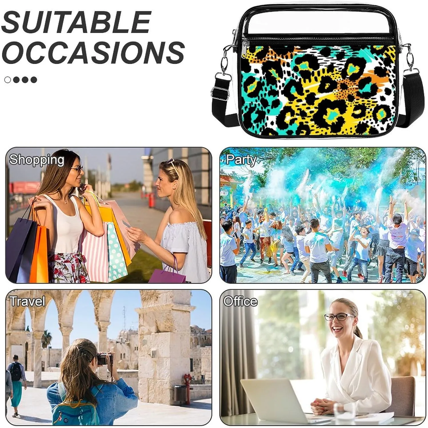 Clear Bag Stadium Approved, Women Clear Crossbody Purse Bag, Clear Stadium Bags for Sporting Events, Concerts