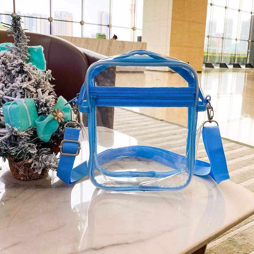 Clear Crossbody Bag Crossbody Transparent Purse Bag with Adjustable Strap Clear Unisex Sports Travel Shoulder Bag