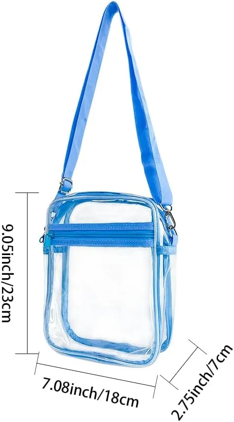 Clear Crossbody Bag Crossbody Transparent Purse Bag with Adjustable Strap Clear Unisex Sports Travel Shoulder Bag