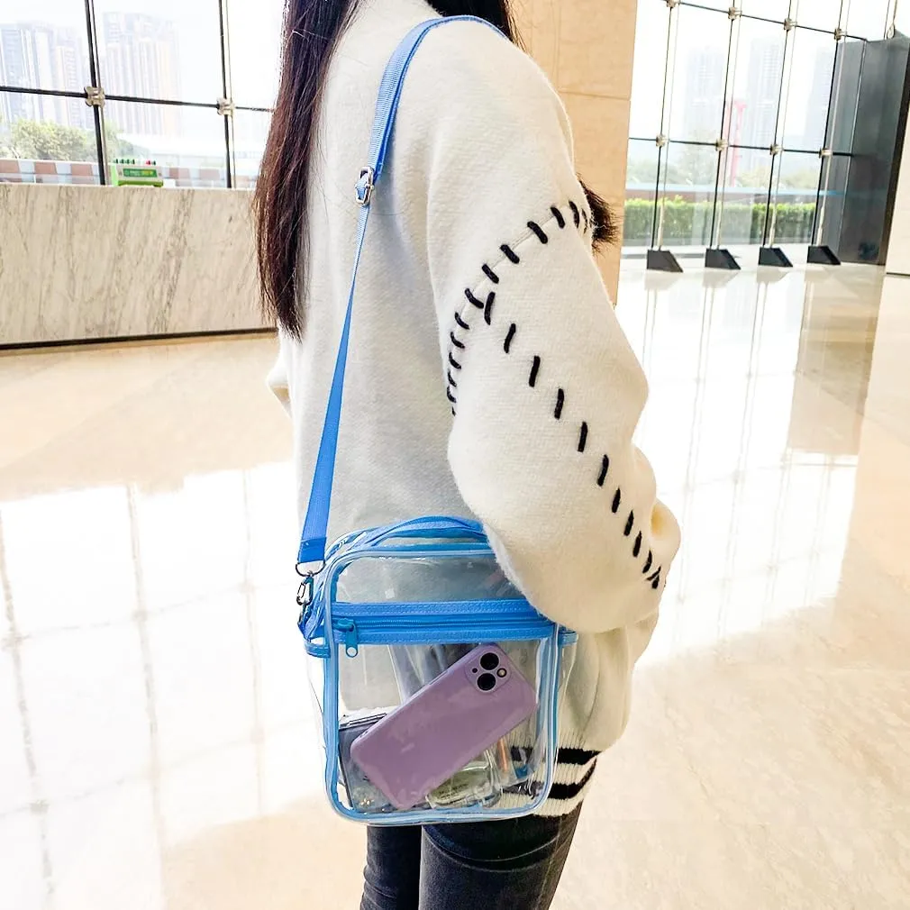 Clear Crossbody Bag Crossbody Transparent Purse Bag with Adjustable Strap Clear Unisex Sports Travel Shoulder Bag