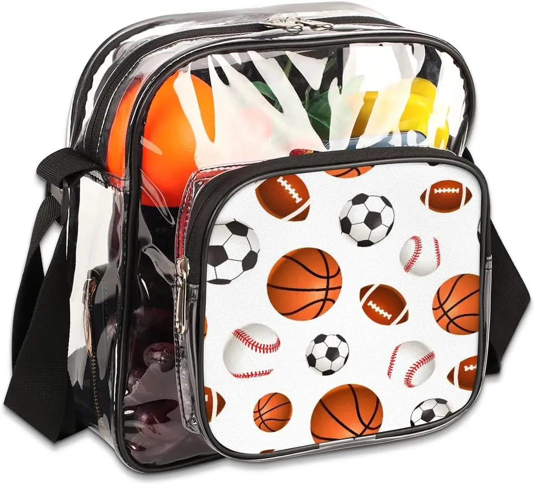 Clear Crossbody Bag Stadium Approved for Women and Men Transparent Messenger Shoulder Bag Clear Purse Bag