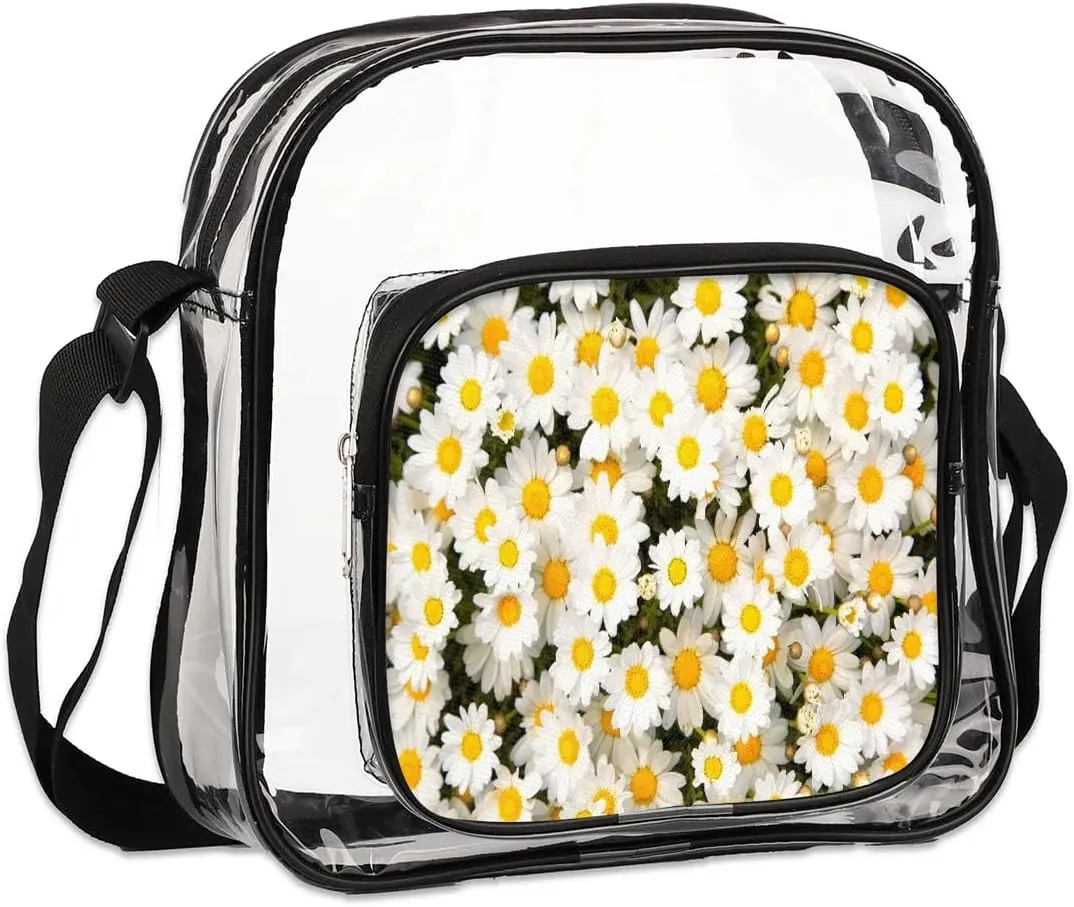 Clear Crossbody Bag Stadium Approved for Women and Men Transparent Messenger Shoulder Bag Clear Purse Bag