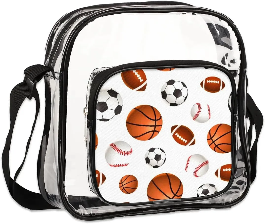 Clear Crossbody Bag Stadium Approved for Women and Men Transparent Messenger Shoulder Bag Clear Purse Bag